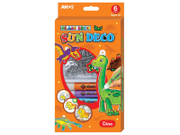 Amos Barvy na sklo sada 6 barev, 10,5 ml + 6 sklíček Dino