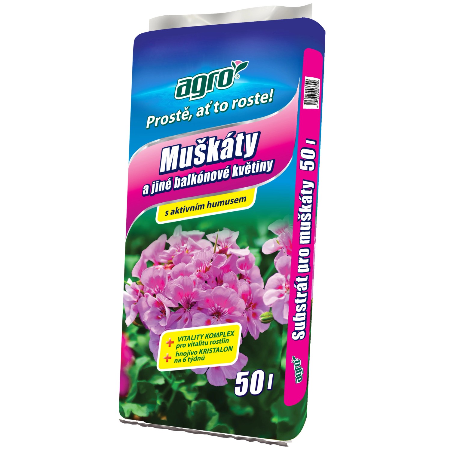 Agro Substrát pro muškáty a jiné balkónové rostliny 50 l