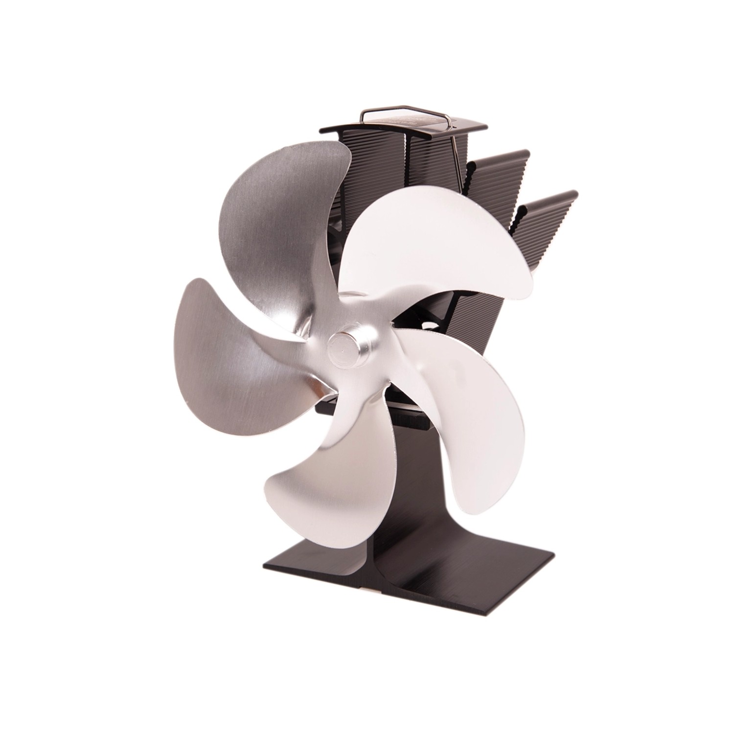HS Flamingo Ventilátor na kamna 5lopatkový, stříbrný, 115 x 180 x 197 mm