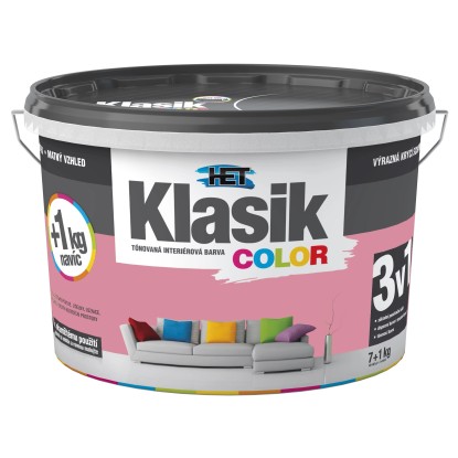 HET Klasik COLOR Tónovaná interiérová barva KC 0837 růžová, 7 + 1 kg