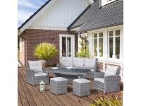 OBI Sestava zahradního nábytku Vermont polyratan Wave Cliff 6dílná