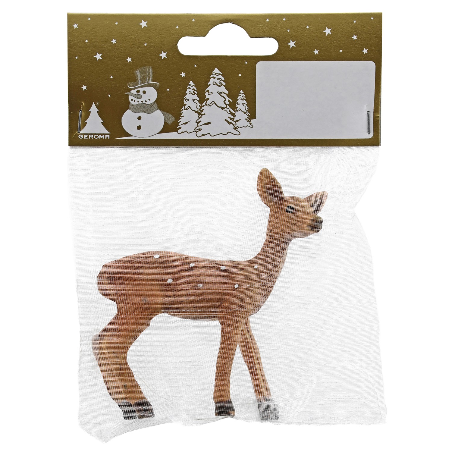 GEROMA Vánoční dekorace srnka polyresin hnědá 8 x 7 cm