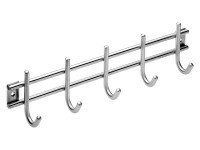 Hettich Věšáková lišta 5 háčků, nerez, 380 x 75 mm