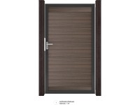 GroJaSolid Plotová branka bez sl. uni koex. Walnut/antrac. rám 100 x 180 cm