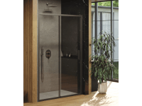 RAVAK Sprchové dveře Blix Slim BLSDP2-120 black + transparent,  120 x 195 cm