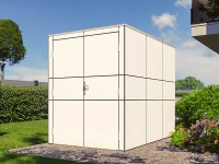 Bertilo Dřevěný zahradní přístřešek HPL Bike Port, bílá, 155 x 229 cm