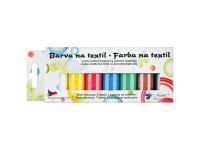 Barvy na textil světlý, sada perleť, 7 x 15 g + šablony