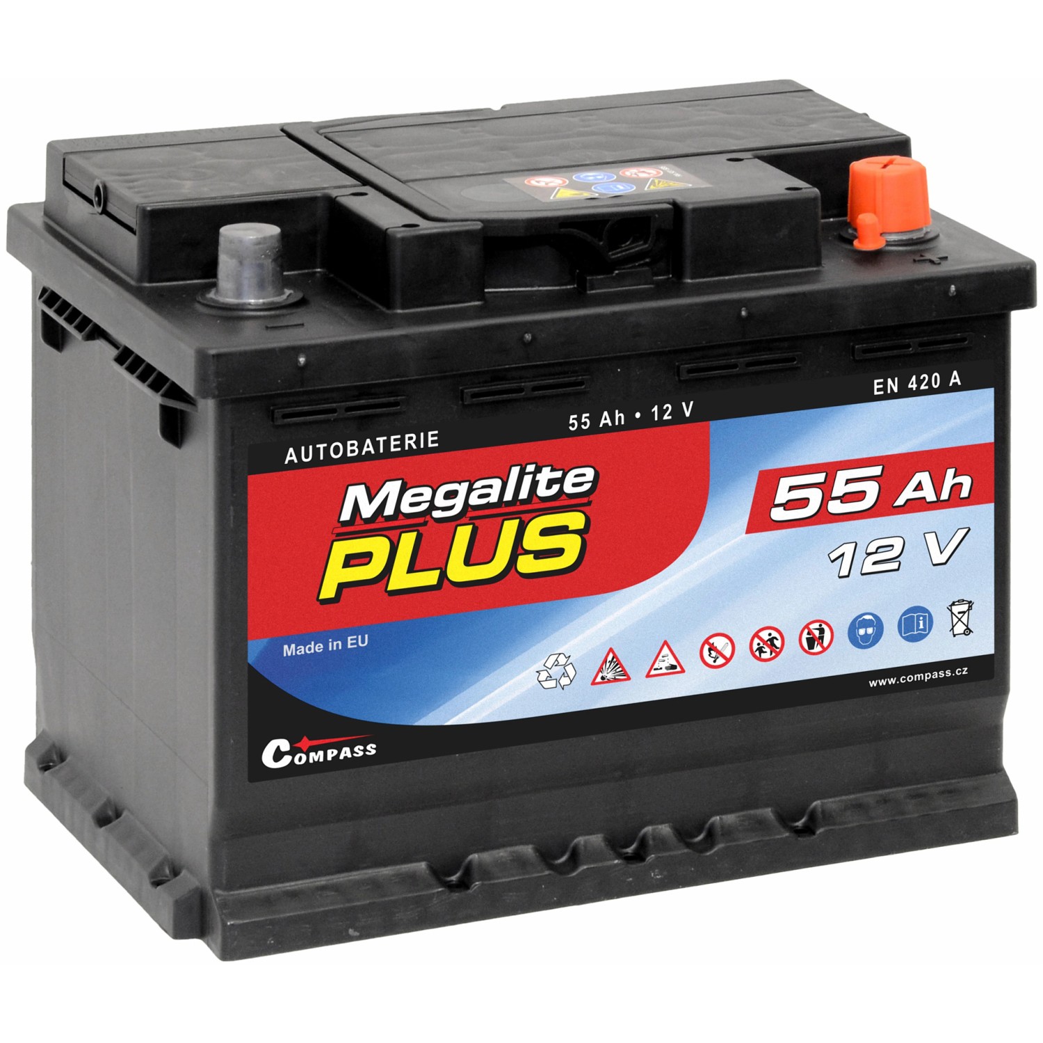 Compass Autobaterie Megalite PLUS 12 V 55 Ah 420 A