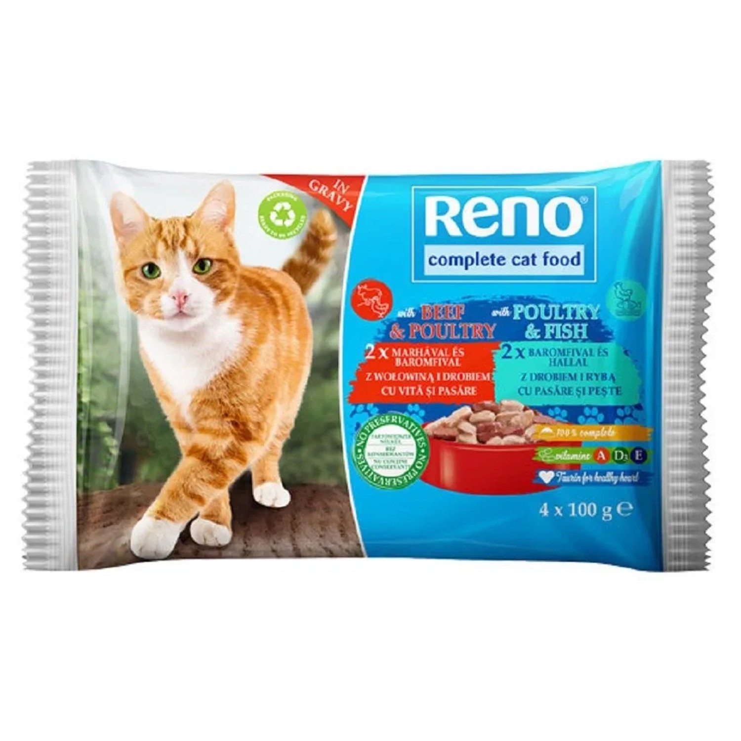 Reno Cat 4 x 100 g Hovězí  ryba