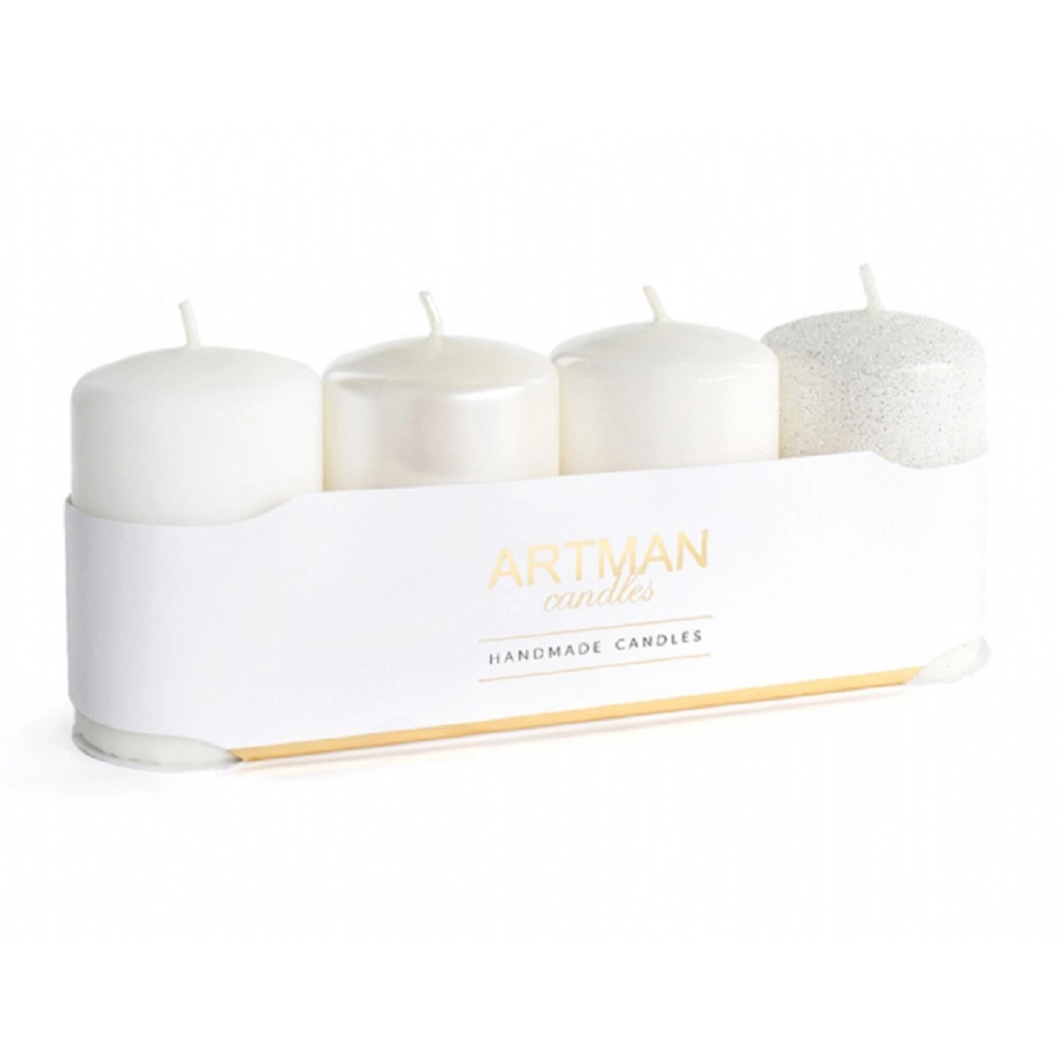 Adventní svíčka válec, mix bílá, pr. 6 x 9 cm, 4 ks