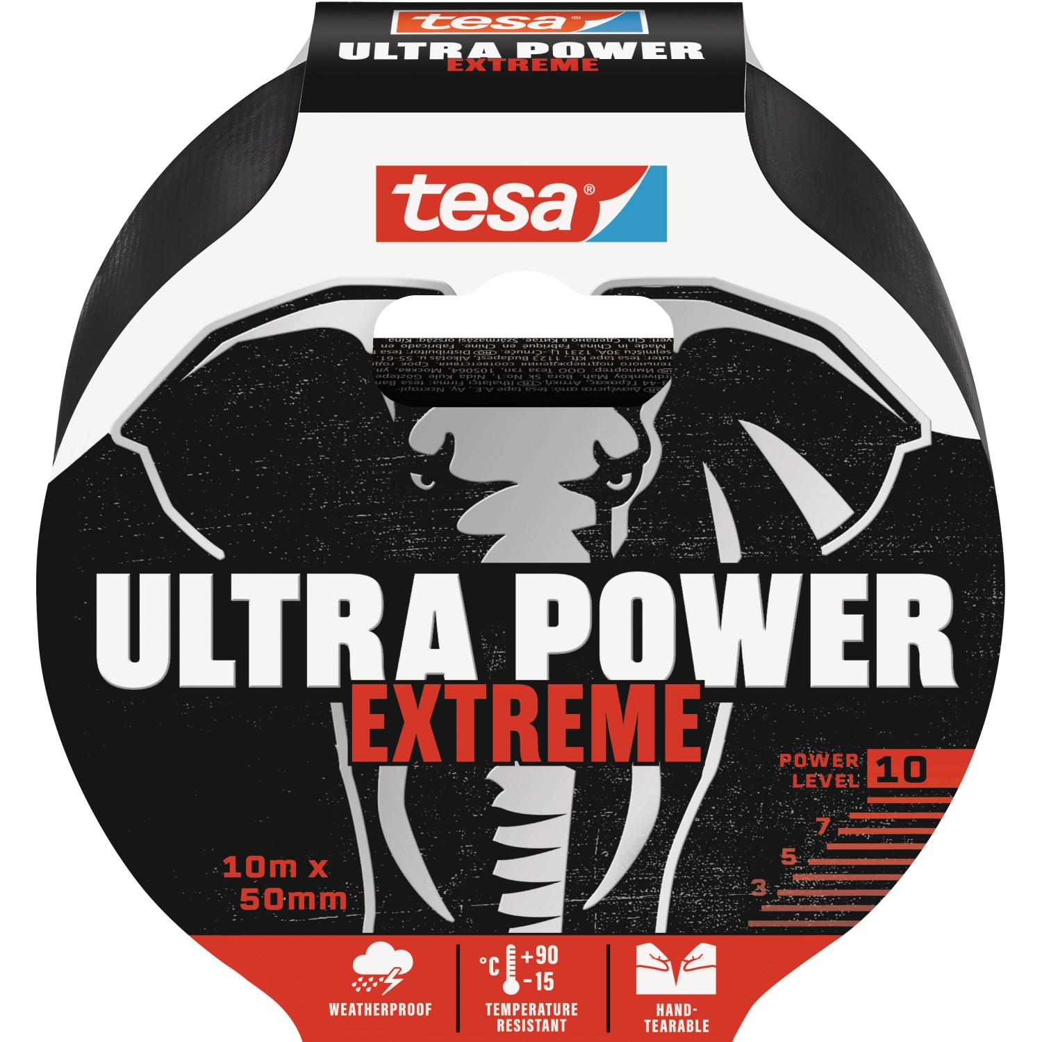 tesa Opravná páska Ultra Power EXTREME, černá, 10 m x 50 mm
