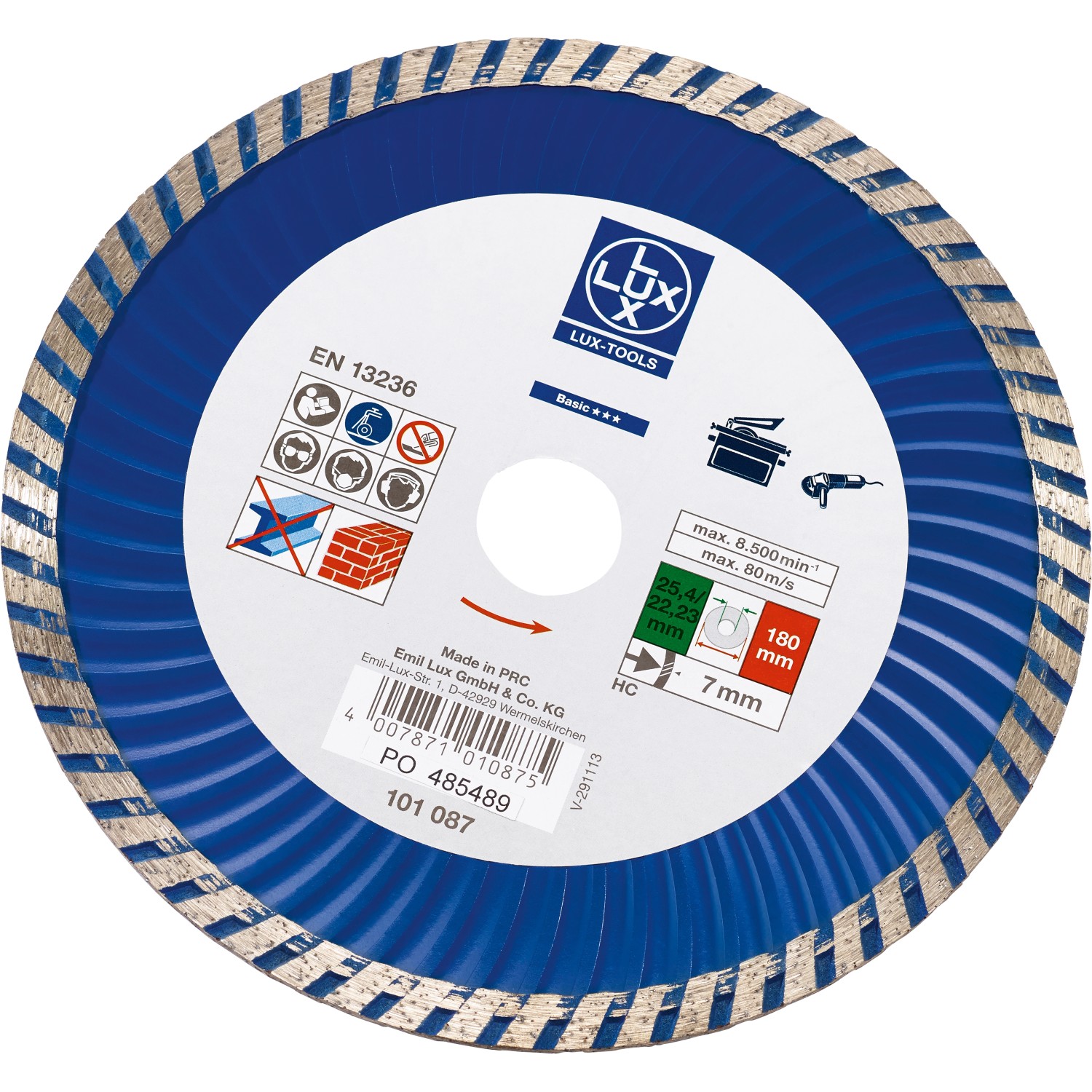 LUX Diamantový řezný kotouč Classic na kámen segmentovaný průměr 180 mm