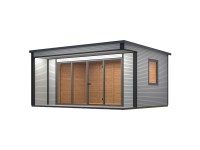 Weka Designový dřevěný domek Cubilis 4.0, šedá, 518 x 421 x 256 cm