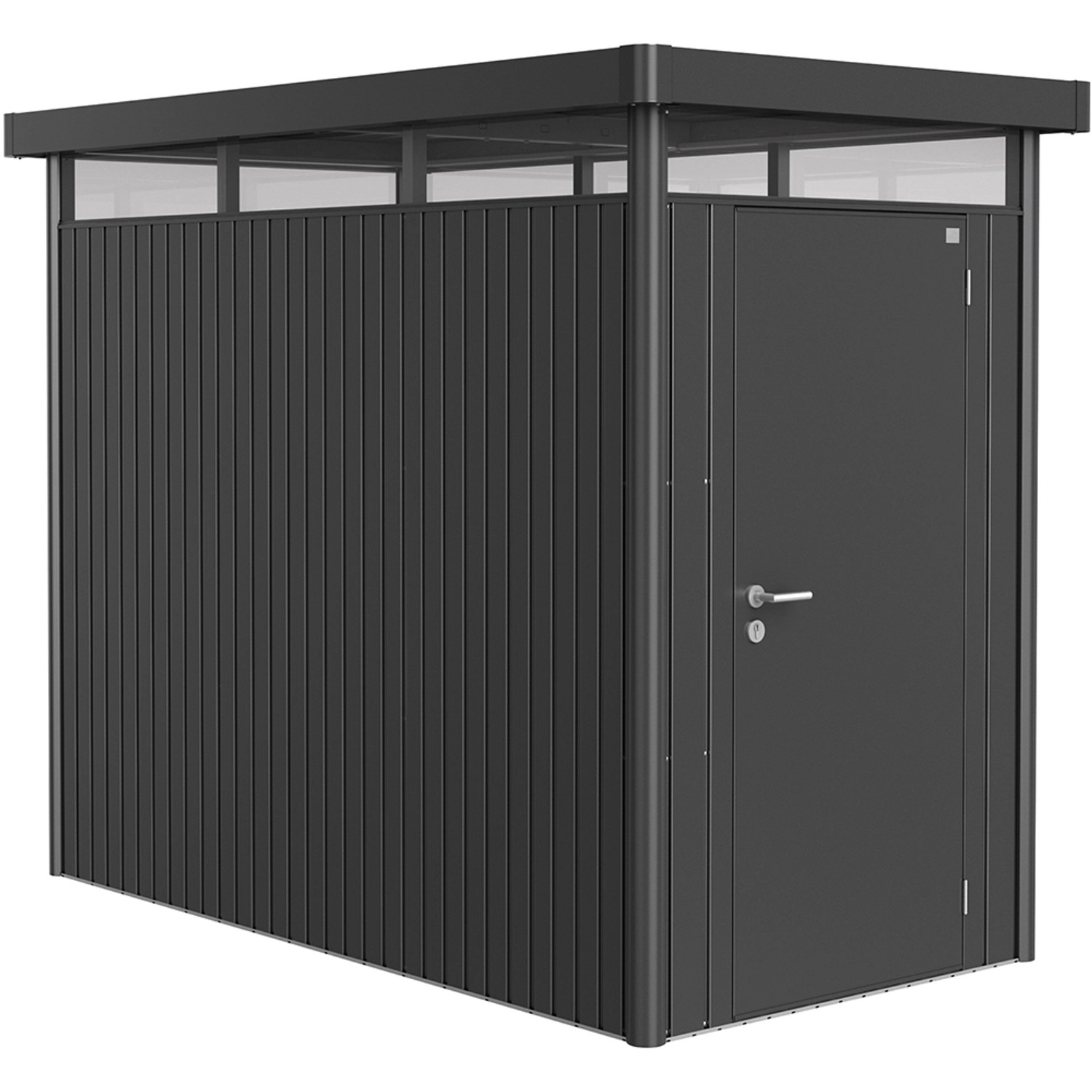 Biohort Plechový domek HighLine HS stand. dveře, tm.šedá, 155 x 275 x 222 cm