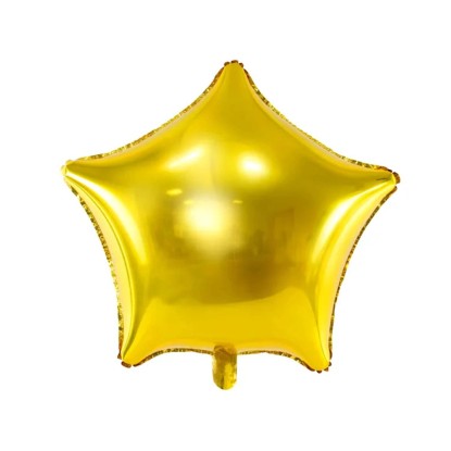 PartyDeco Fóliový balónek hvězda, zlatý, 48 cm