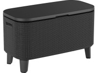 Keter Koktejlový stůl Bevy Bar Large Cool Bar, grafitová, 50-74 x 83,5 x 40 cm