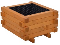 Gaspo Dřevěný truhlík Faak, medově hnědá, 70 x 70 x 42 cm