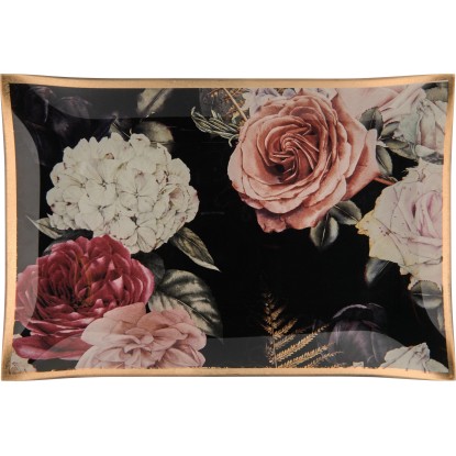 Skleněný podnos Blush Bordeaux 21,5 cm x 14,5 cm