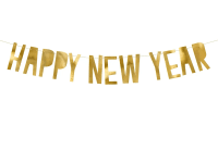 PartyDeco Banner Happy New Year, zlatý, 10 x 90 cm PartyDeco Banner Happy New Year, zlatý, 10 x 90 cm