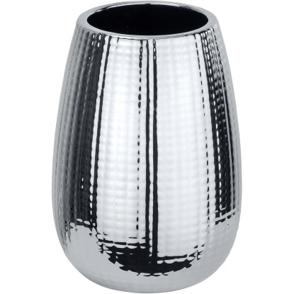 Wenko Kelímek na zubní kartáčky Dakar keramický chromový, pr. 8,3 x 11,6 cm