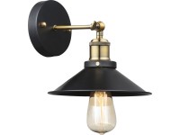 GLOBO Nástěnné svítidlo LENIUS, E27, černé-staromosazné,  22 x 26 x 20 cm