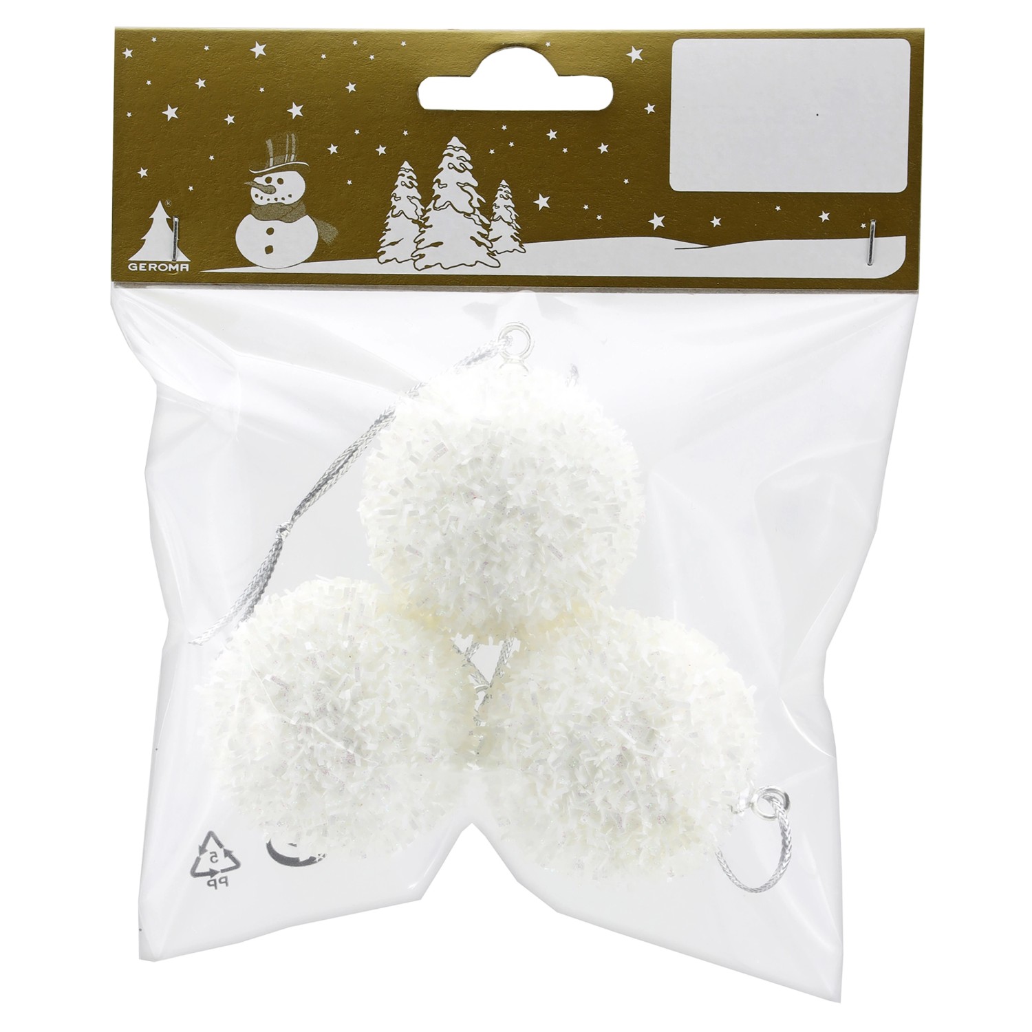 GEROMA Vánoční ozdoby koule polystyren 4 cm, 3 ks