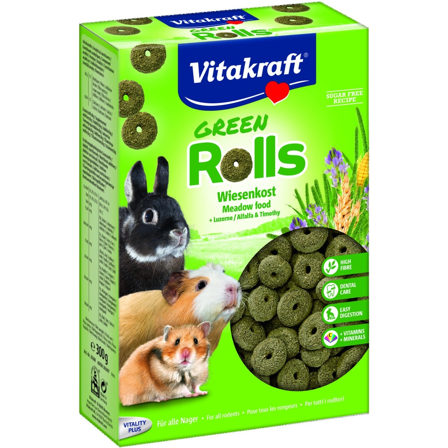 Vitakraft Doplňkové krmivo pro hlodavce Green Rolls 300 g