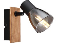 GLOBO Nástěnné svítidlo CLAUDE černá/hnědá E14 40 W 70 x 140 x 155 mm