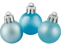 Sada vánočních ozdob koule plastové matné/lesklé studené modré pr. 3 cm, 9 ks Sada vánočních ozdob koule plastové matné/lesklé studené modré pr. 3 cm, 9 ks