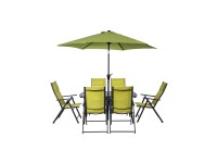 Sestava zahradního nábytku Travessa hliník/světle zelená, 8-dílná