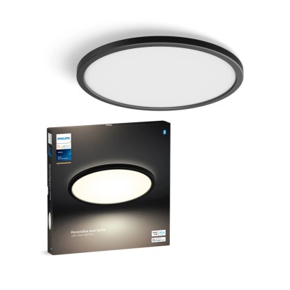 Philips Hue Stropní svítidlo W LED Tento, 2700K, černá, pr. 29,1 cm