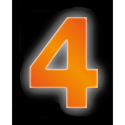 Conacord Reflexní domovní číslo 4, oranžové, 8 cm