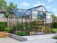 Vitavia Skleník Sirius vč. základny, ESG 3 mm, černá, 383 x 383 cm