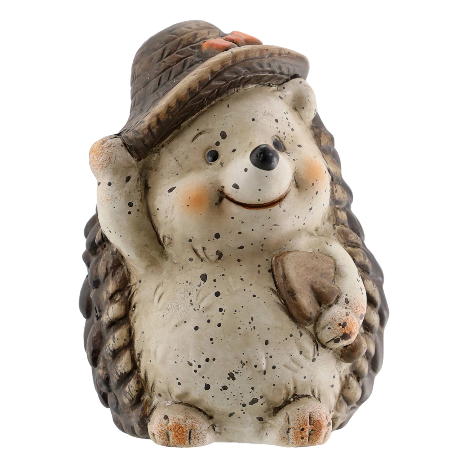 Podzimní stojací dekorace keramický ježek s kloboukem 8 x 10,6 cm, 1 ks