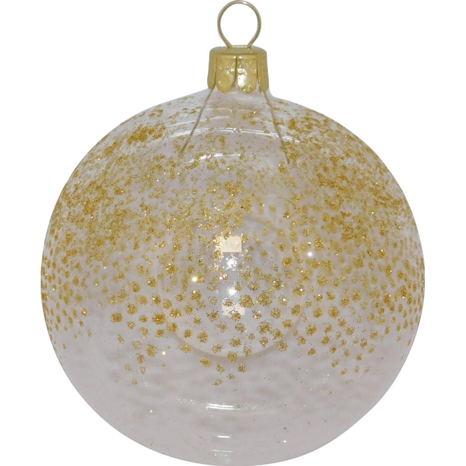 ORNEX Vánoční ozdoba skleněná koule s tečkami čirá, 8 cm