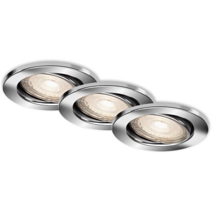 BRILONER Vestavné LED svítidlo chrom, GU10 5W 460lm 3000K pr. 86 x 70 mm, 3 ks