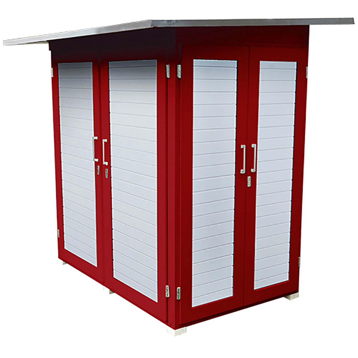 Weka Zahradní skříň Garten Q Kompakt, švédská červená, 217 x 224 x 155 cm