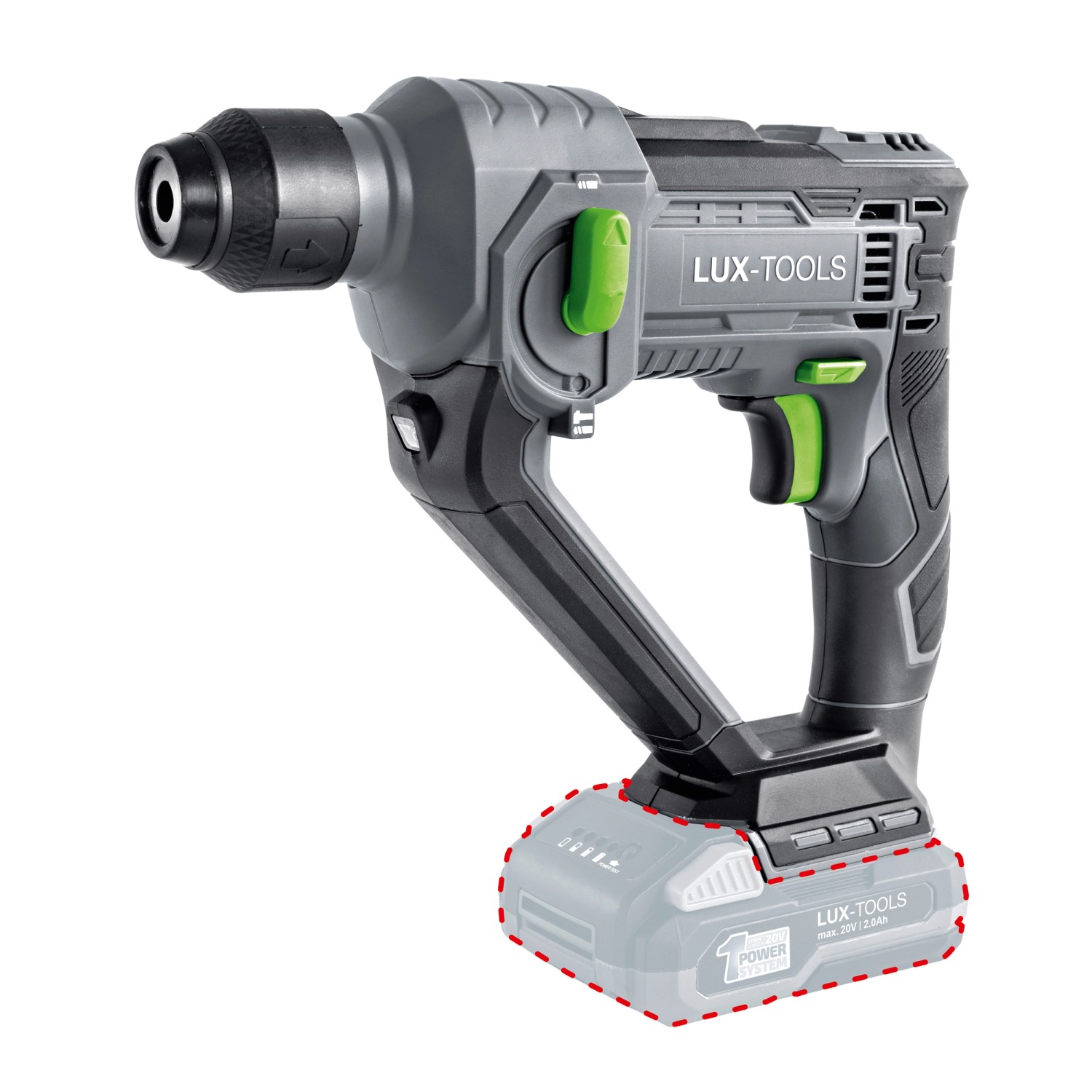 LUX Akumulátorové vrtací kladivo 1 PowerSystem A-BH-20