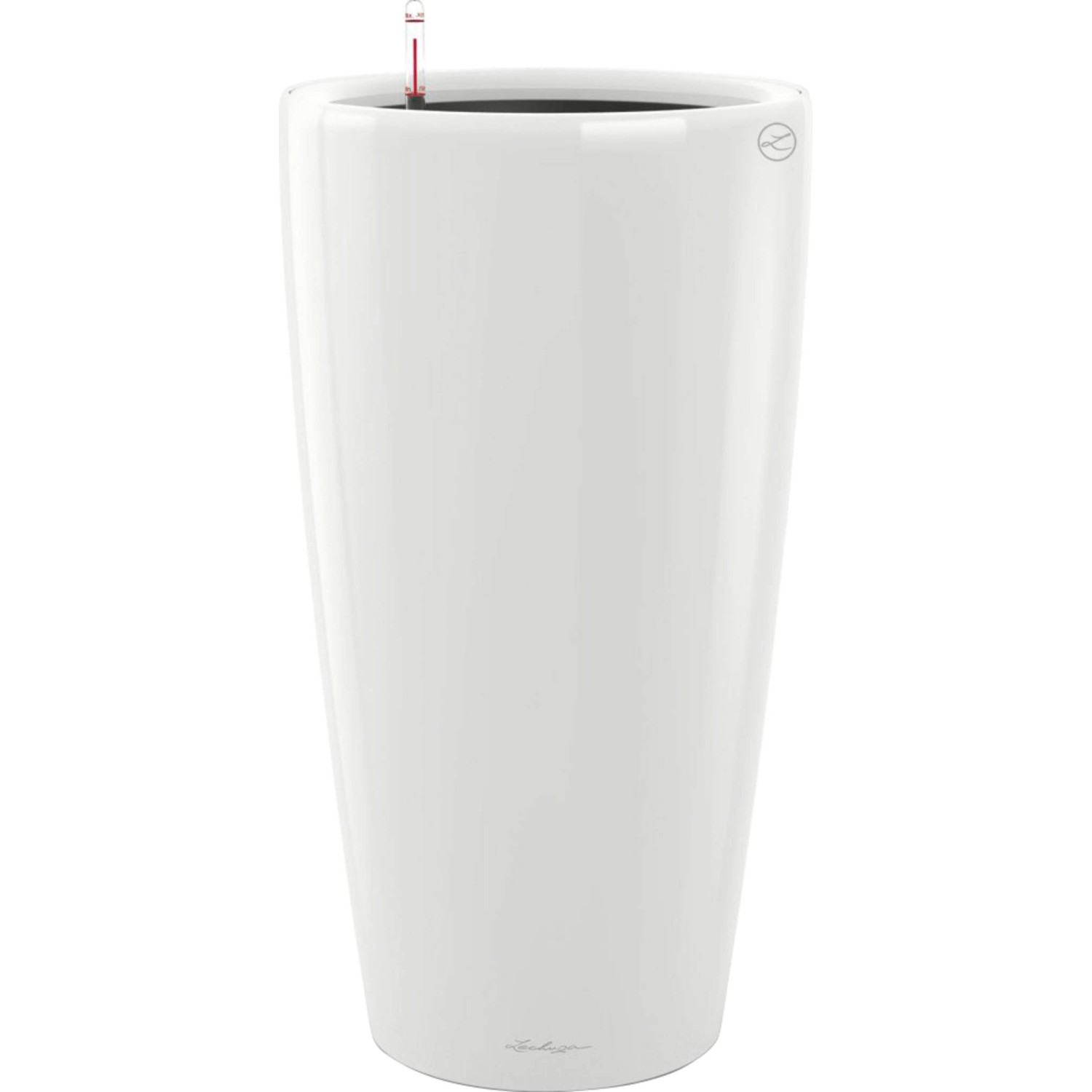 Lechuza Samozavlažovací květináč Rondo 40 bílá lesklá pr. 40 x 75 cm
