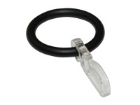 Gardinia Kroužky na záclony vč. háčku plastové matná černá pr. 27 mm, 10 ks