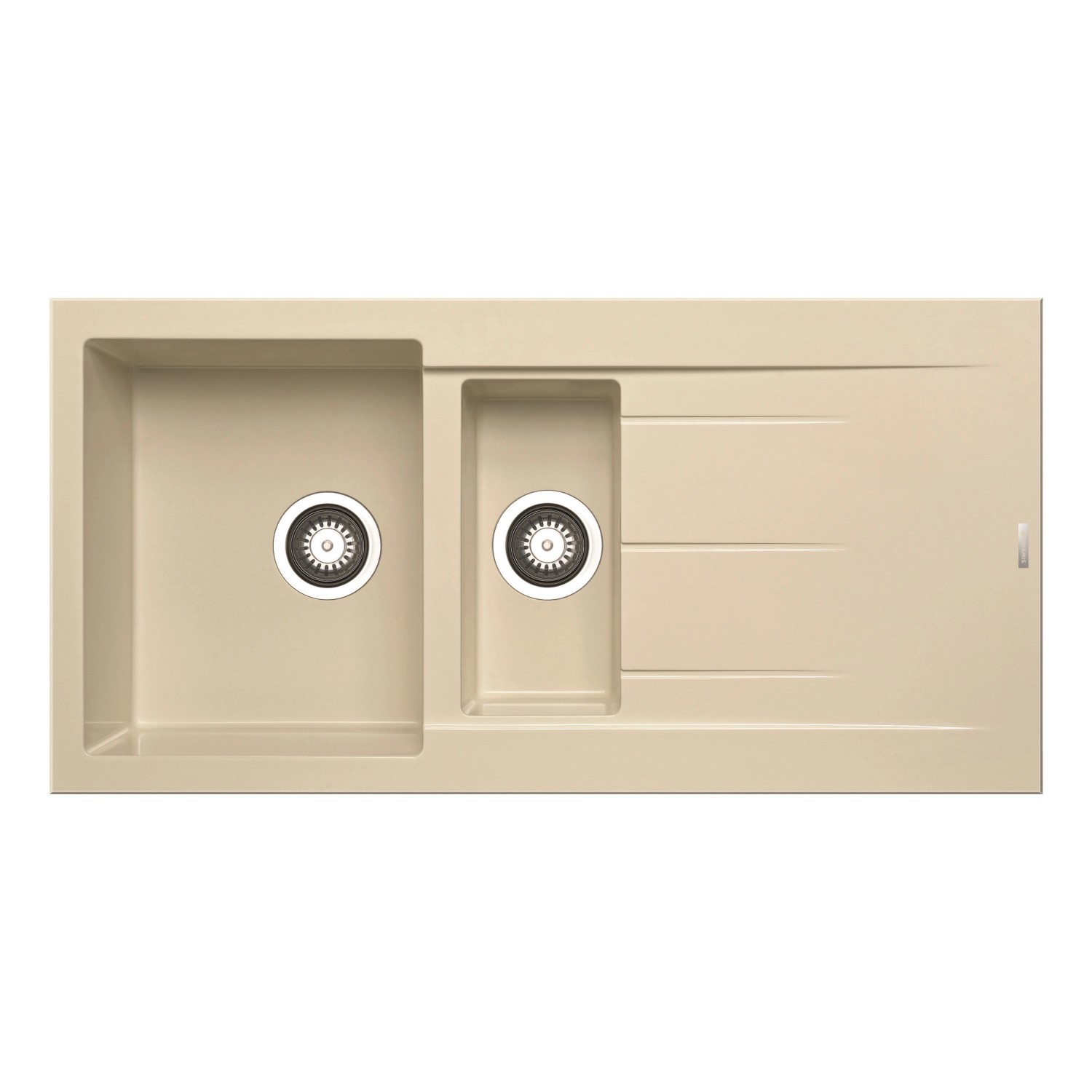 Pyramis Granitový dřez s odkapávačem Athlos 1 1/2B 1D, ivory, 100 x 50 cm