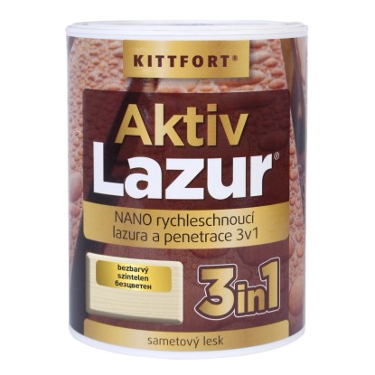KITTFORT Nano lazura na dřevo Aktivlazur bezbarvá, 750 ml