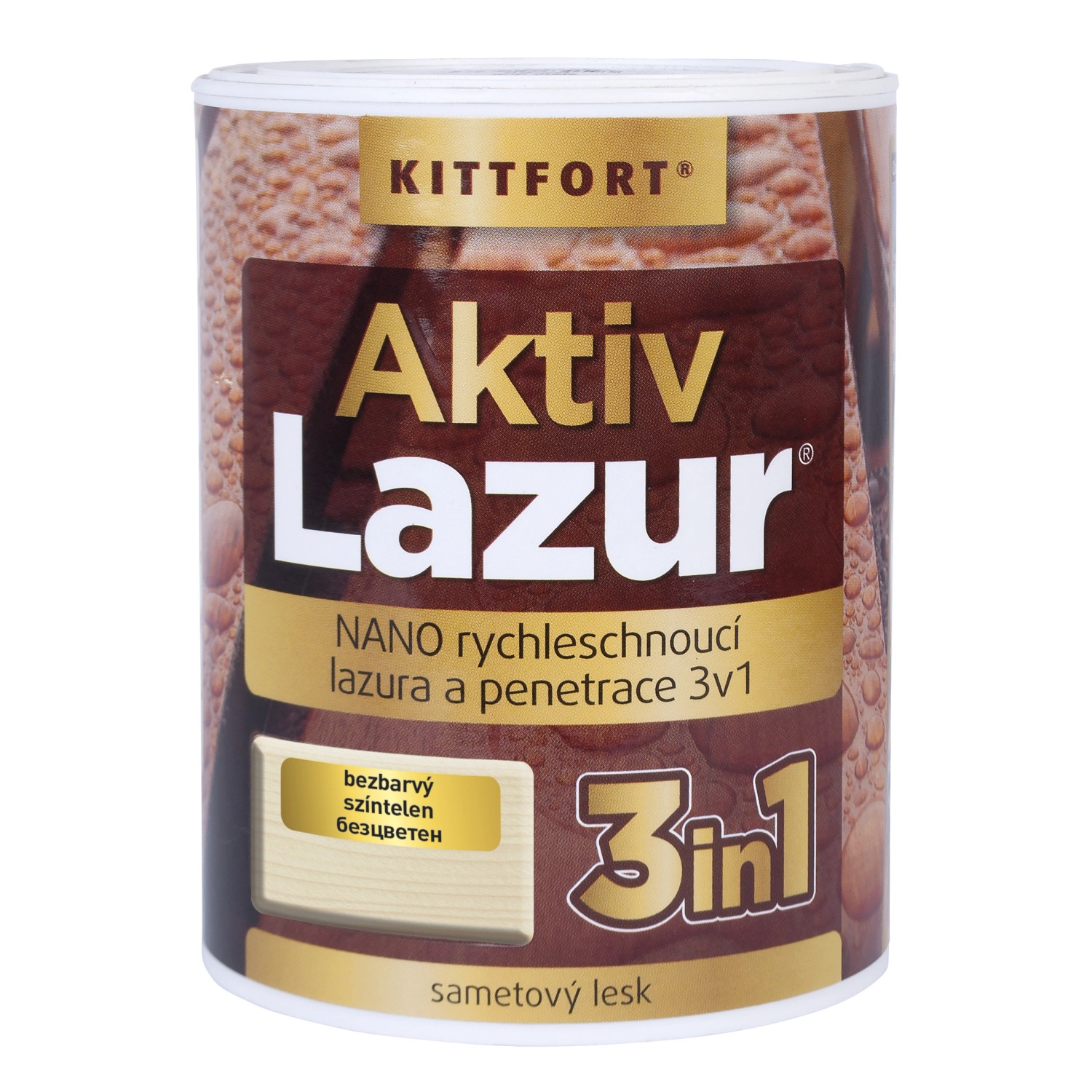 Kittfort Nano lazura na dřevo Aktivlazur bezbarvá, 750 ml