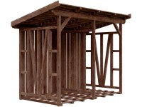 Skan Holz Dřevěný přístřešek na dřevo Max 1, ořech, 300 x 160 cm