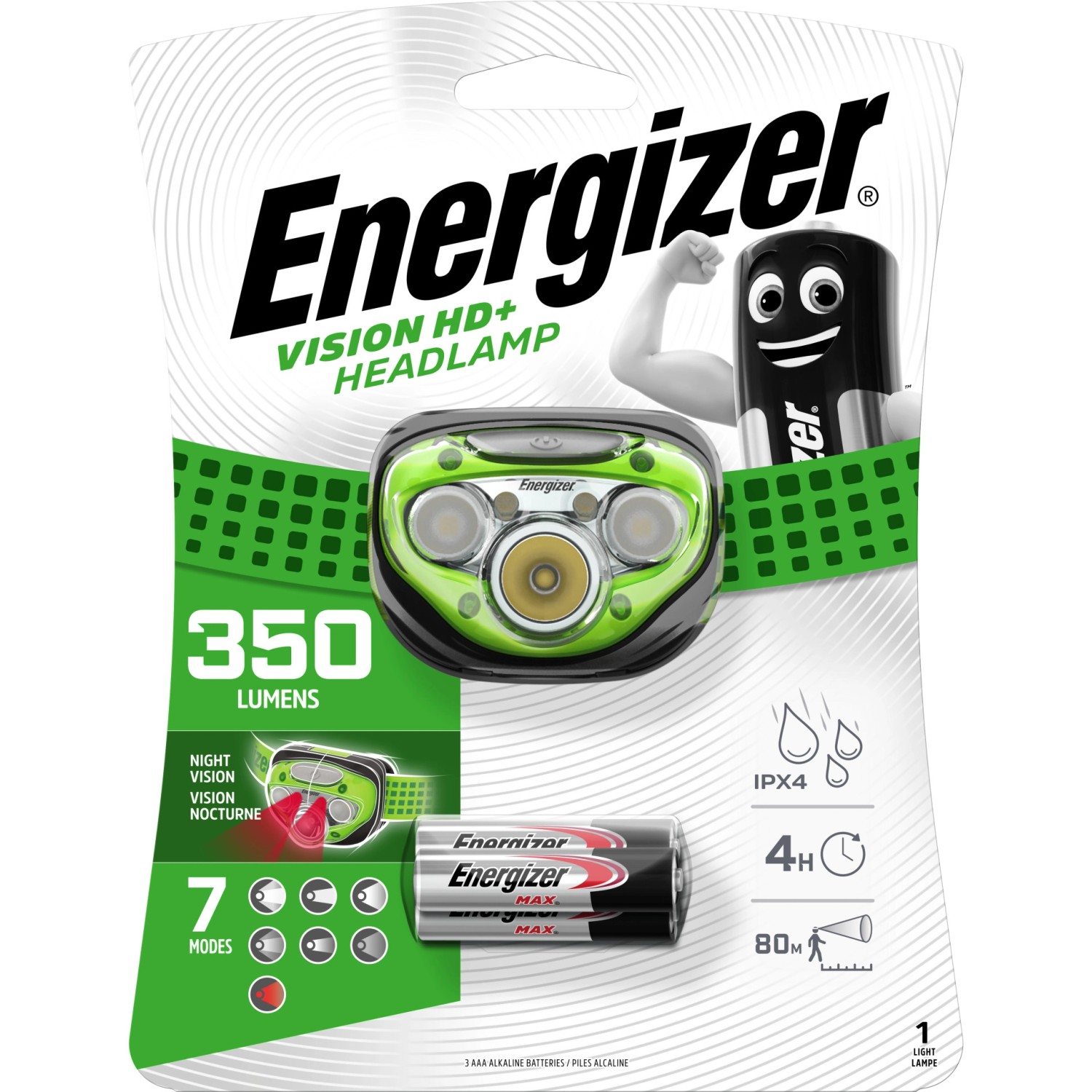 Energizer Headlight Vision HD+ 350lm 3xAAA svítilna 1 ks