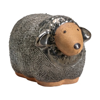 Dekorativní ovečka antracitová 22 cm