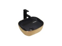 Sanotechnik Keramické umyvadlo na desku SLIM S243G, černozlaté, 42,5x42,5x14 cm Sanotechnik Keramické umyvadlo na desku SLIM S243G, černozlaté, 42,5x42,5x14 cm