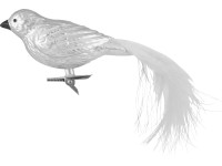 Sada vánočních ozdob ptáčci na klipu plastový stříbrný 65 x 94 mm, 2 ks