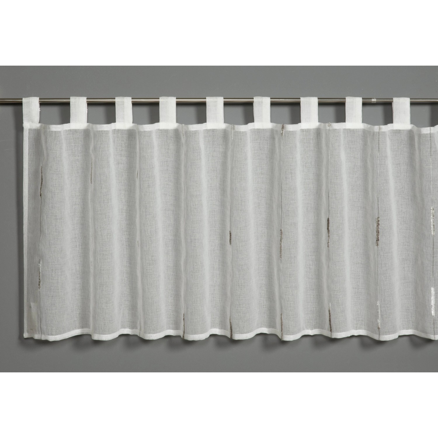 Bennetti Vitrážová záclona s poutky, pruhy, stříbrnošedá 140 x 45 cm