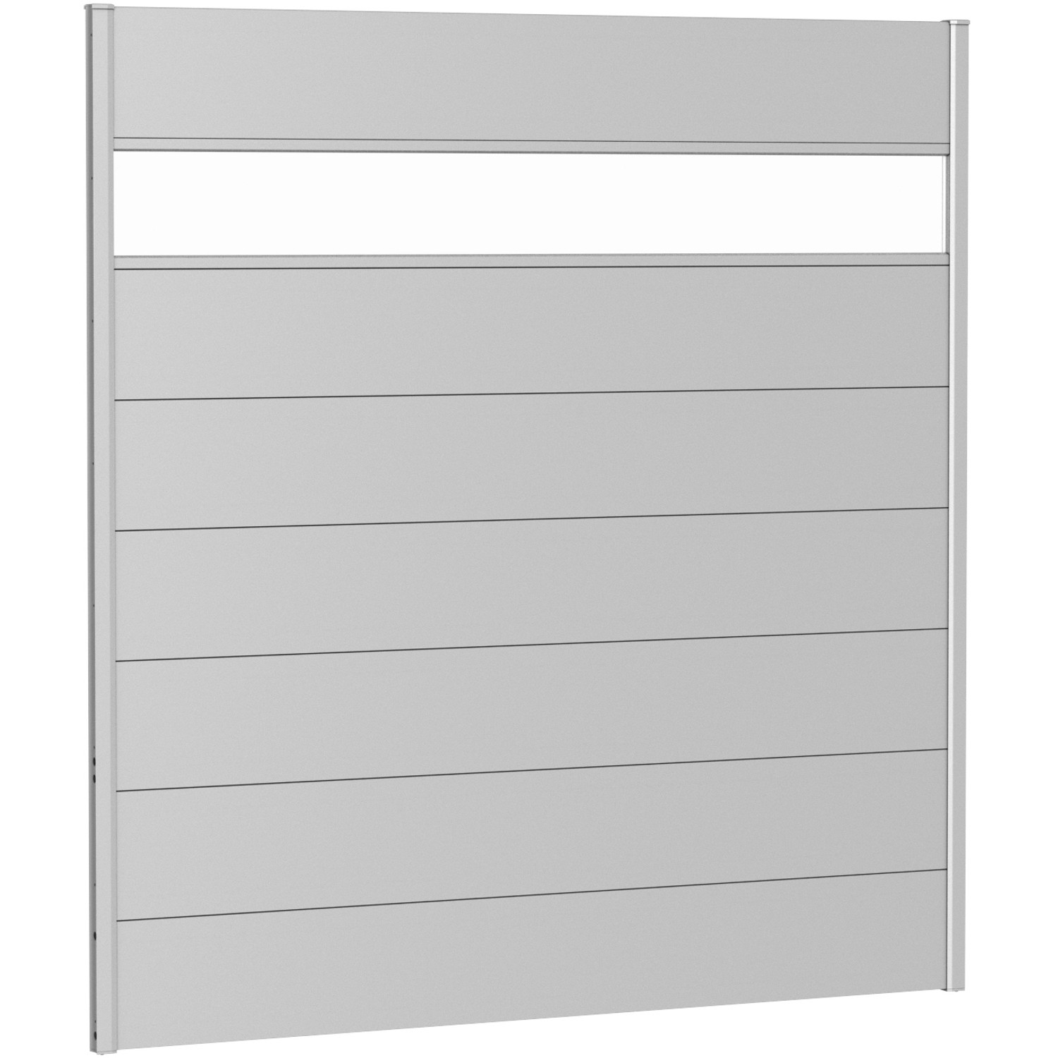 Biohort Plný plot s částečným prosklením, stříbrný, 180 x 180 cm